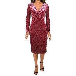 Elegant Burgundy Long Sleeve Dress